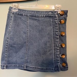 Free People denim skirt with buttons down side
